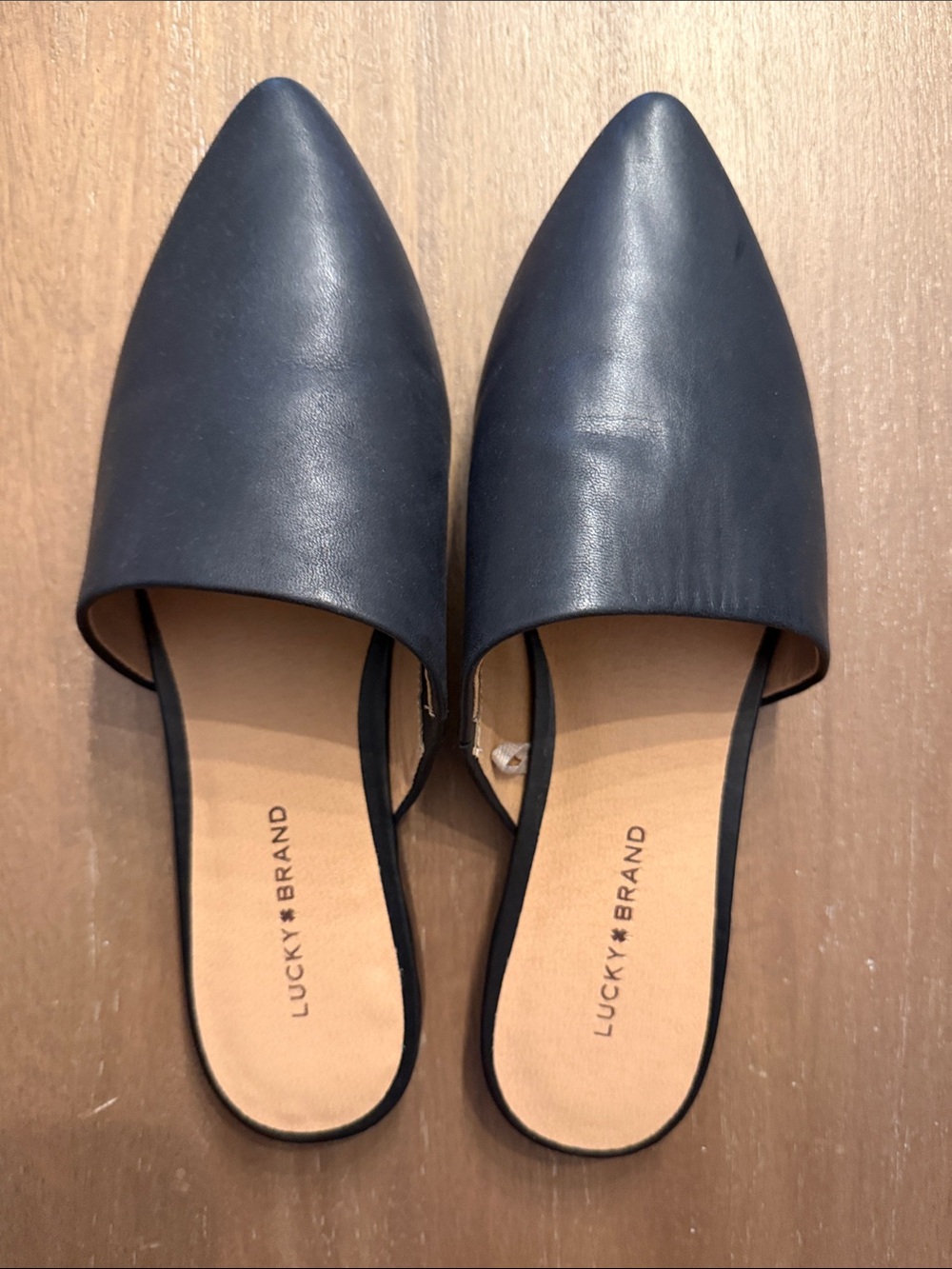 Lucky Brand Navy Pointed Toe Slip-On Mules